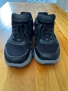 KURU Quantum Women 8.5 Wide Black Gray Walking Shoes